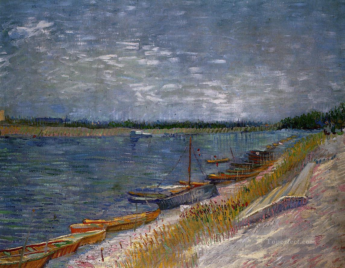 Moored Boats Vincent van Gogh Oil Paintings